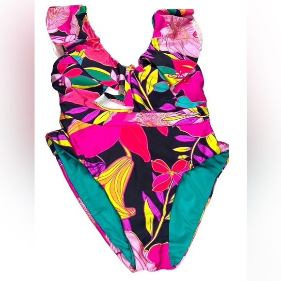 TRINA TURK Gemini Ruffle One-Piece Swimsuit ~ US  Size 6 - Picture 6 of 13